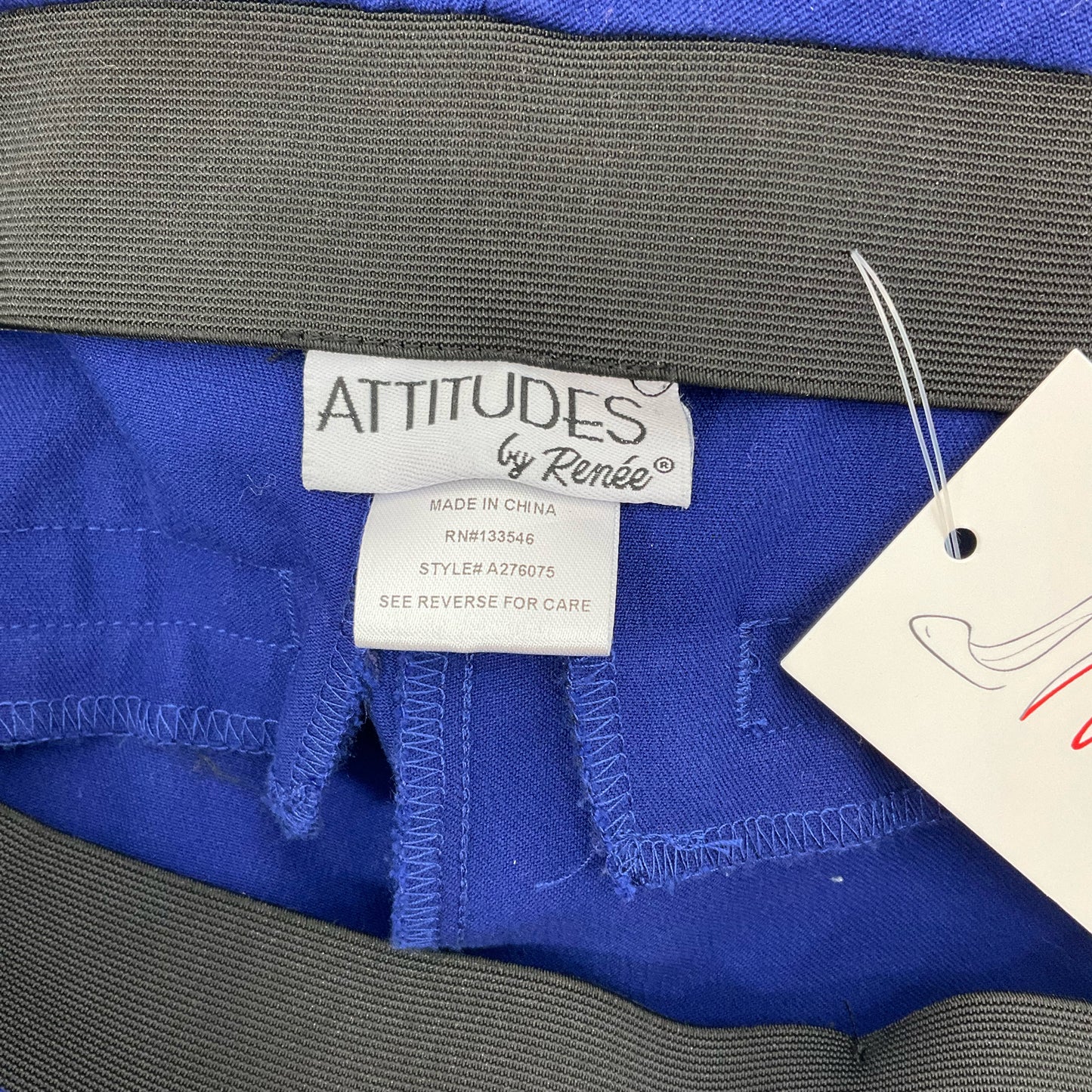 Attitudes Blue Solid Pants Size 4