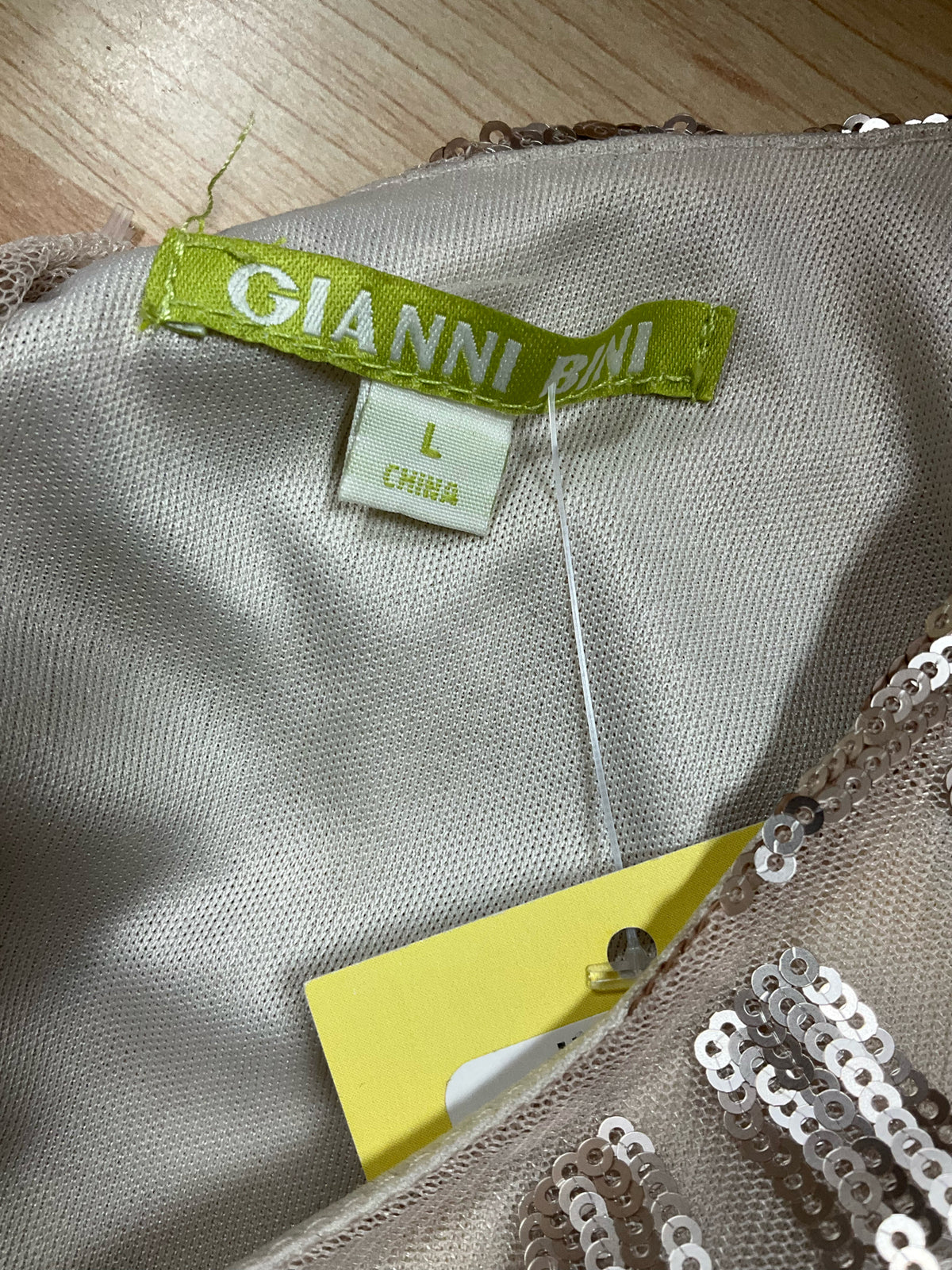 Gianni Bini Champagne Sequin Art Deco Cocktail Dress- ONLINE ONLY