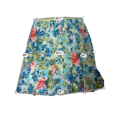 Ann Taylor green/teal Skirt Size 12 green/teal Floral Pre-Owned Ladies Skirt - Size 12