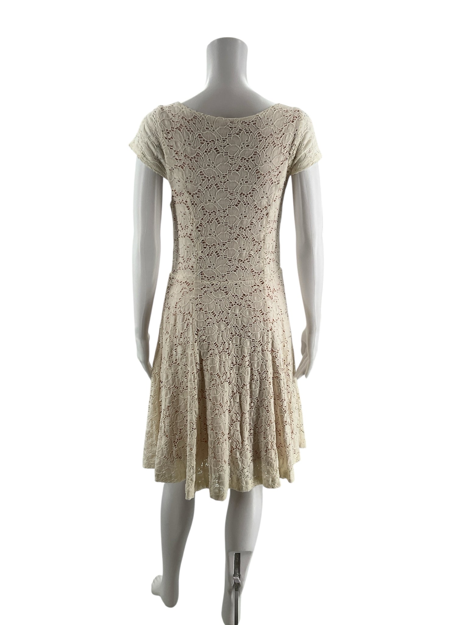 Maeve Cream Lace Pre-Owned Ladies Dress - Size Medium