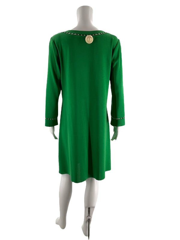 Ming Wang Green Beaded Pre-Owned Ladies Dress - Size Medium
