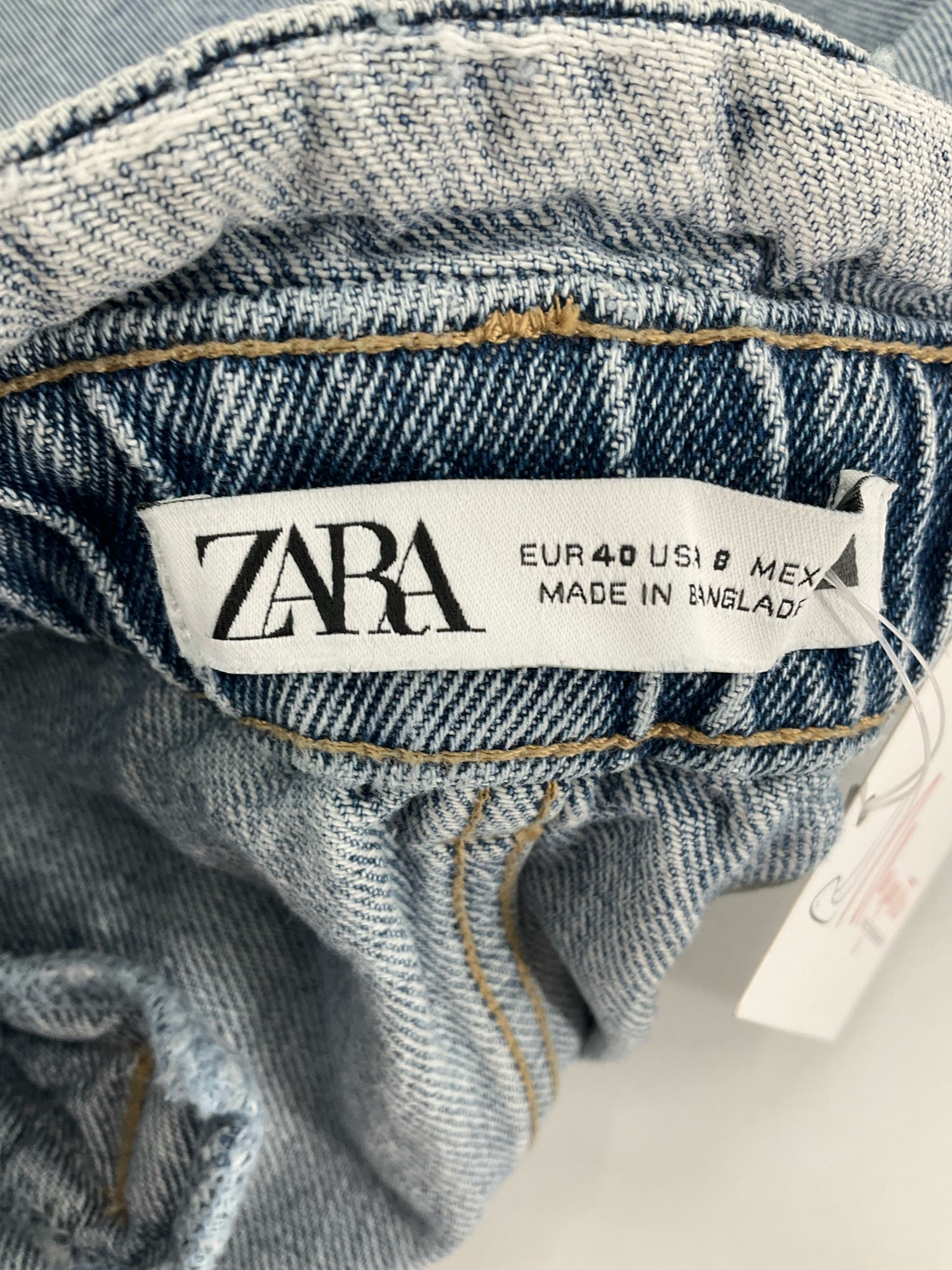 Zara High Waisted Paperbag Denim Shorts with Tie Belt Size 8