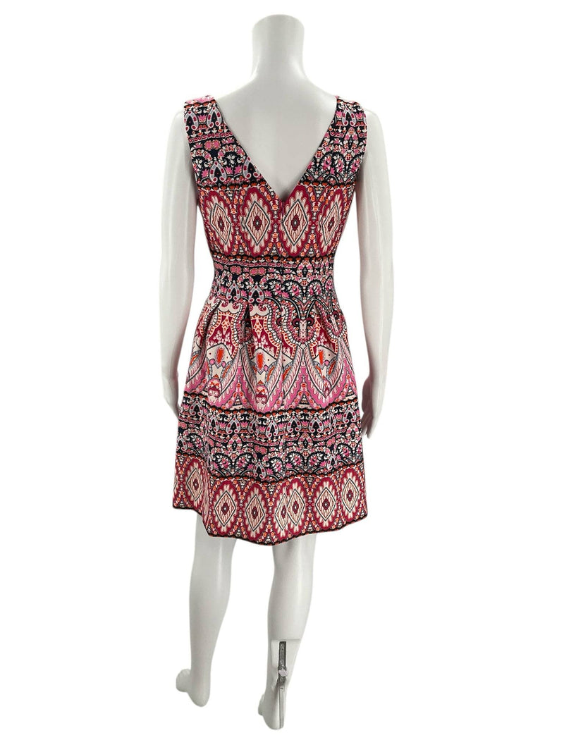 Vince Camuto Pink/Navy/Orange Print Pre-Owned Ladies Dress - Size 4 - Margaret’s Fine Consignment