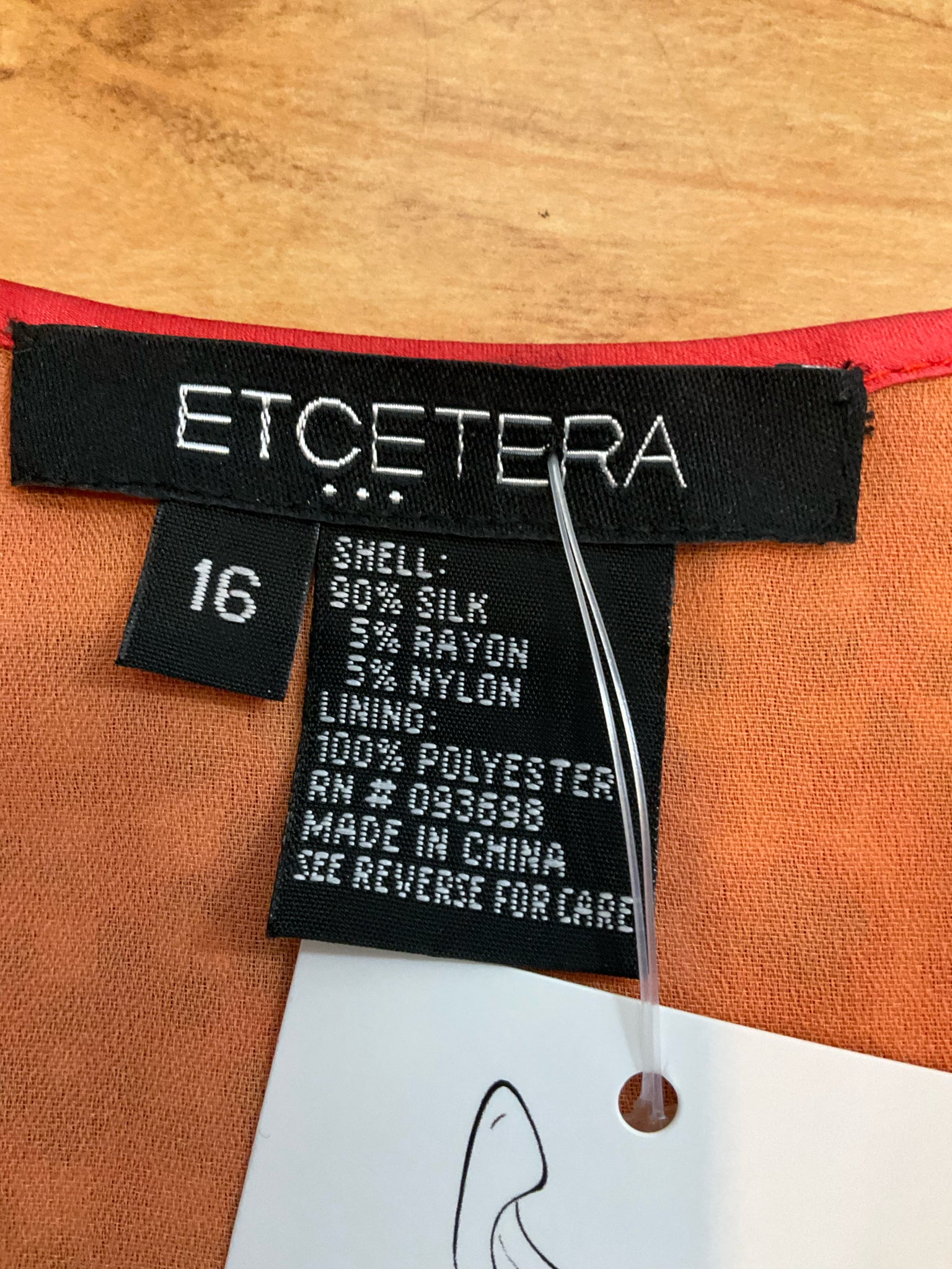 Etcetera Silk Blend Mosaic Print Tassel Tie V-Neck Tank Top Size 16