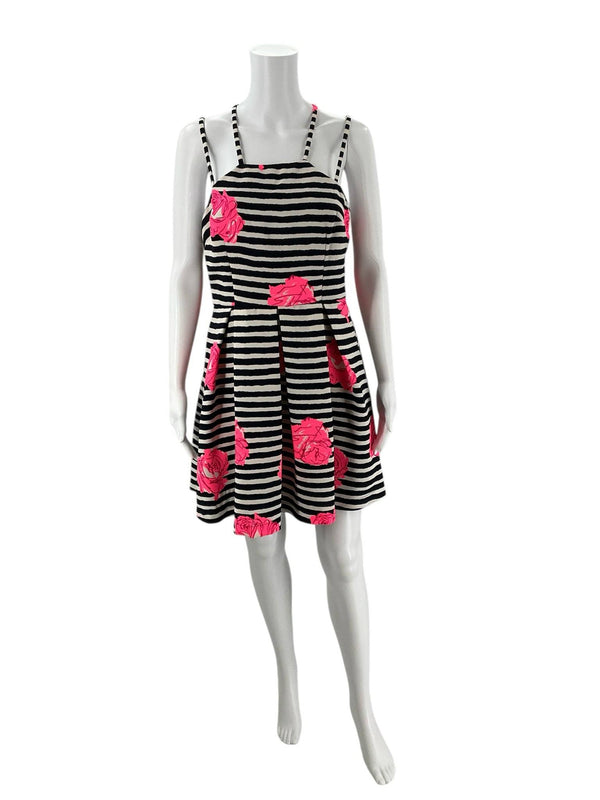 Katia White/Navy/Pink Floral Dress - Size Large - Margaret’s Fine Consignment