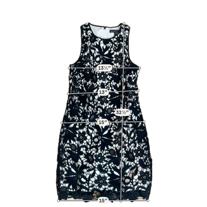 Banana Republic Black, White Embroidered Lace Sleeveless Sheath Dress Size 2 - ONLINE ONLY