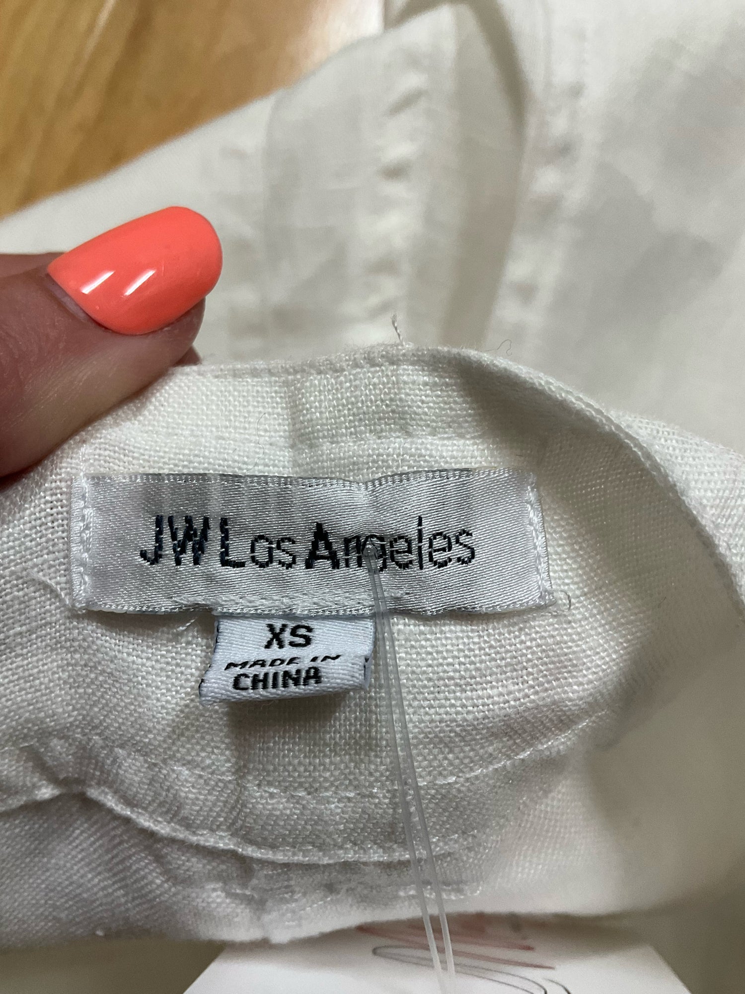 Johnny Was Terez Linen Pants White Blue Embroidered Wide Leg Boho Size XS