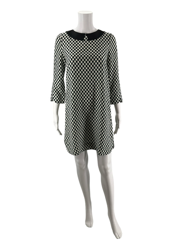 Kate Spade Cream/Navy Circles Pre-Owned Ladies Dress - Size XS