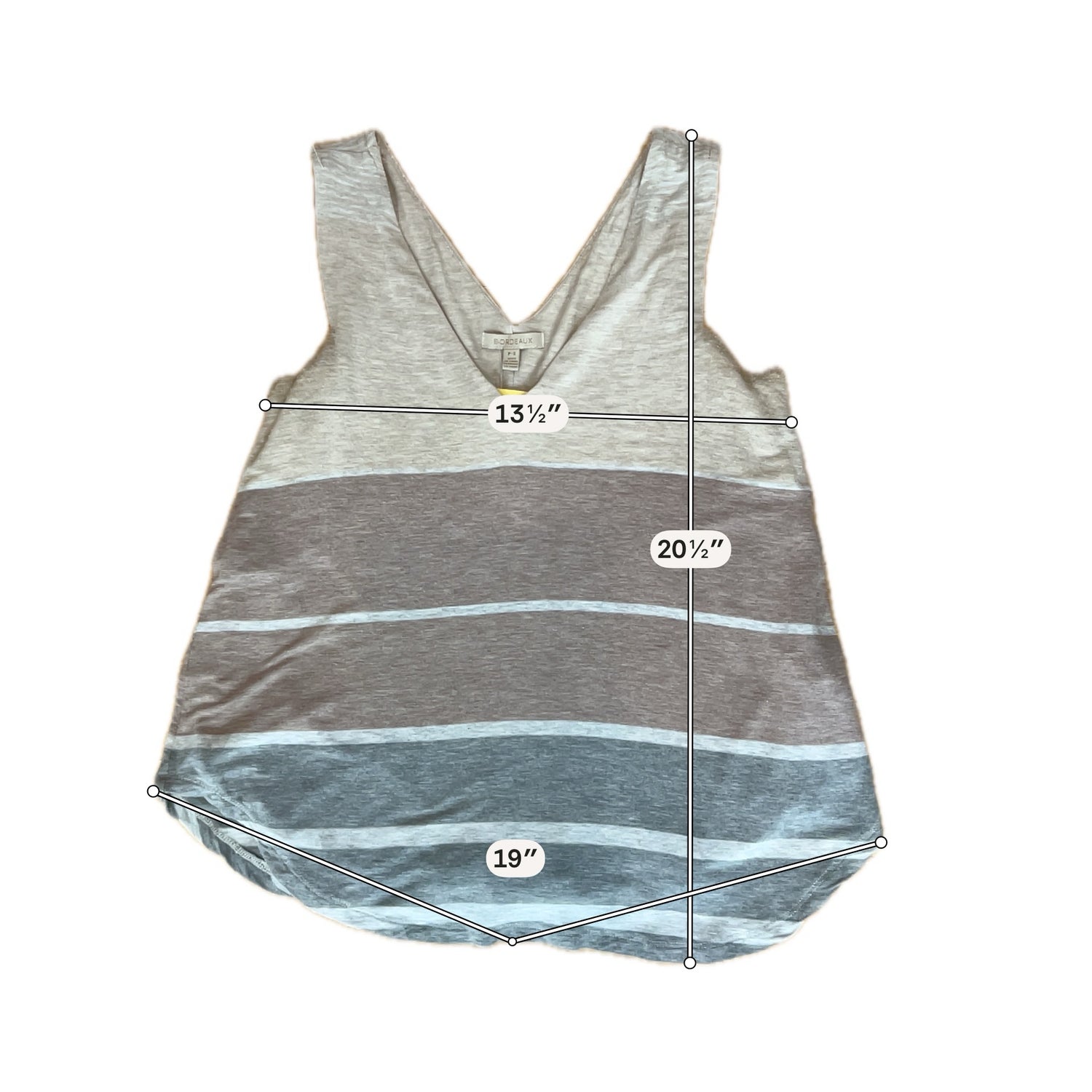 Bordeaux Anthropologie Striped V-Neck Tank Top | Size Small Petite