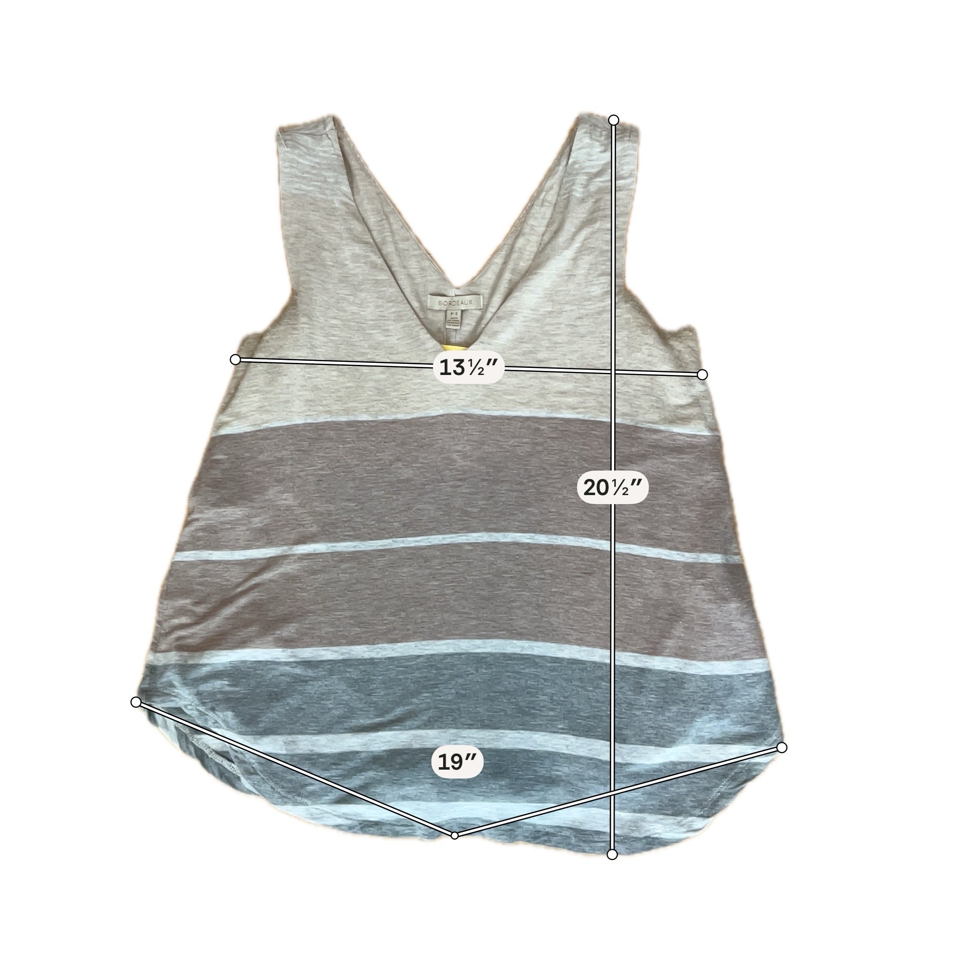 Bordeaux Anthropologie Striped V-Neck Tank Top | Size Small Petite