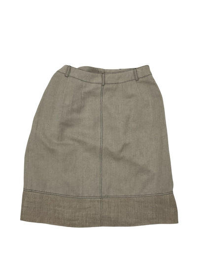 Harvé Benard Tan Skirt Tan Linen Blend Knee Length Career Skirt Size 10 - Size 10