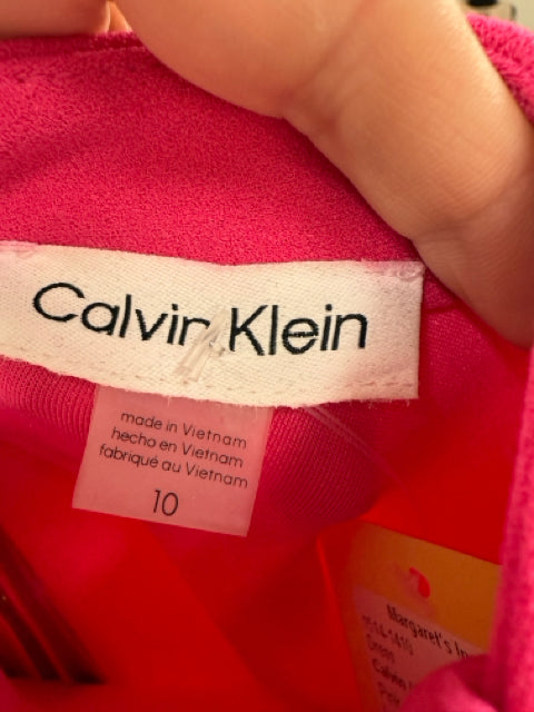 Calvin Klein Pink Solid Pre-Owned Ladies New With Tags Dress - Size 10