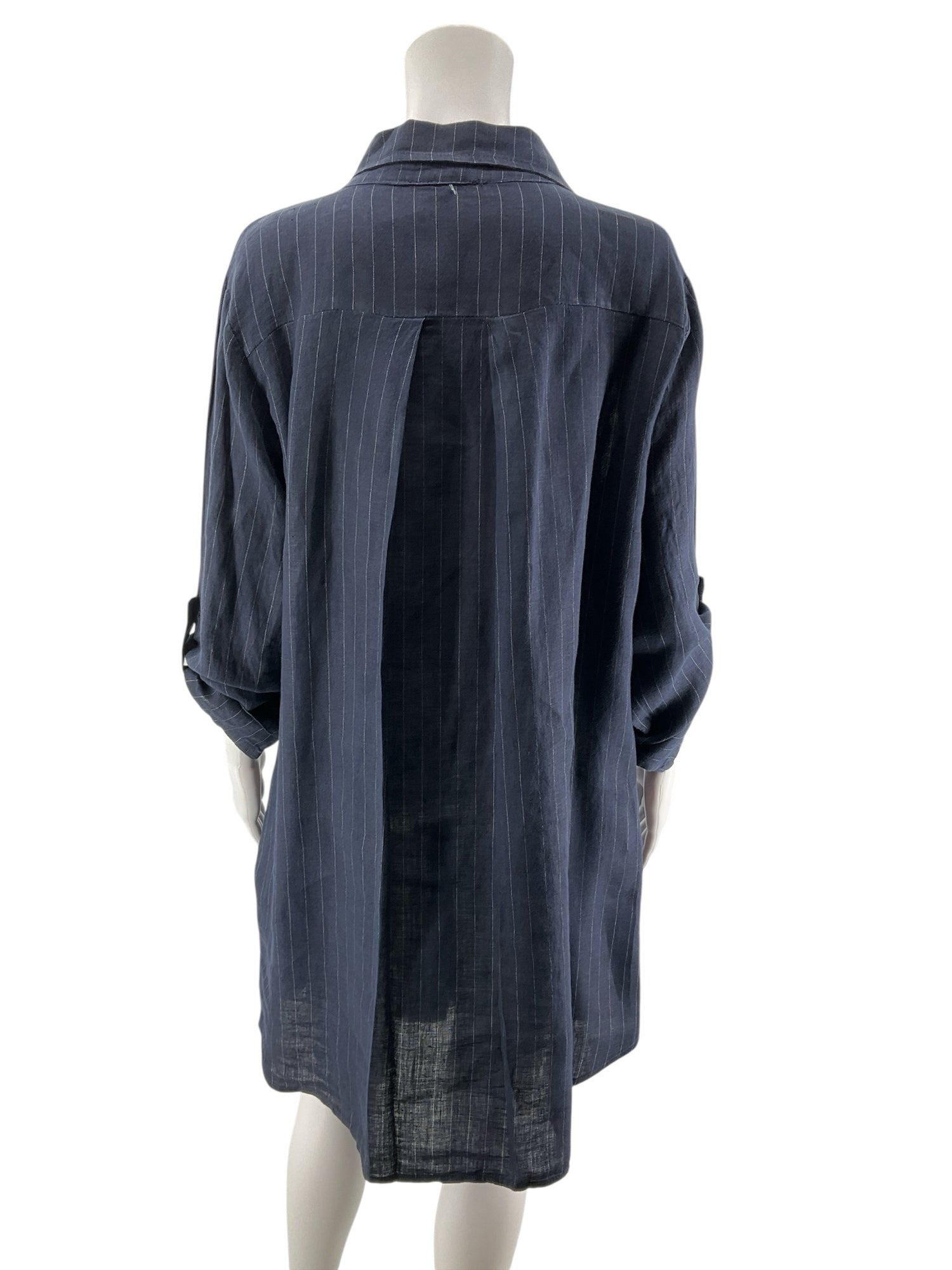 Milio Milano Size Small Navy Pinstripe Pre-Owned Ladies Dress