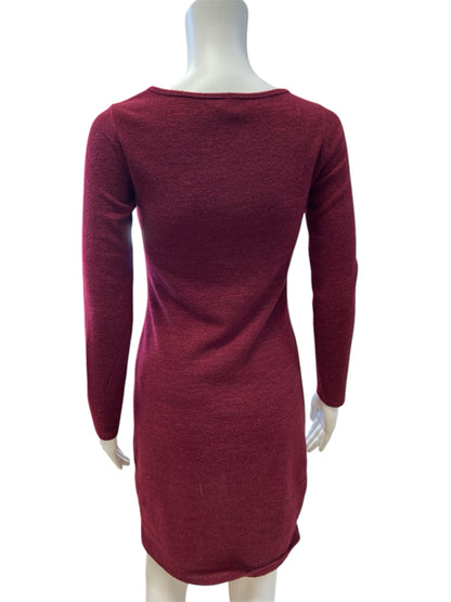 Beeson River Size S Maroon Heathered Consignment Ladies Dress