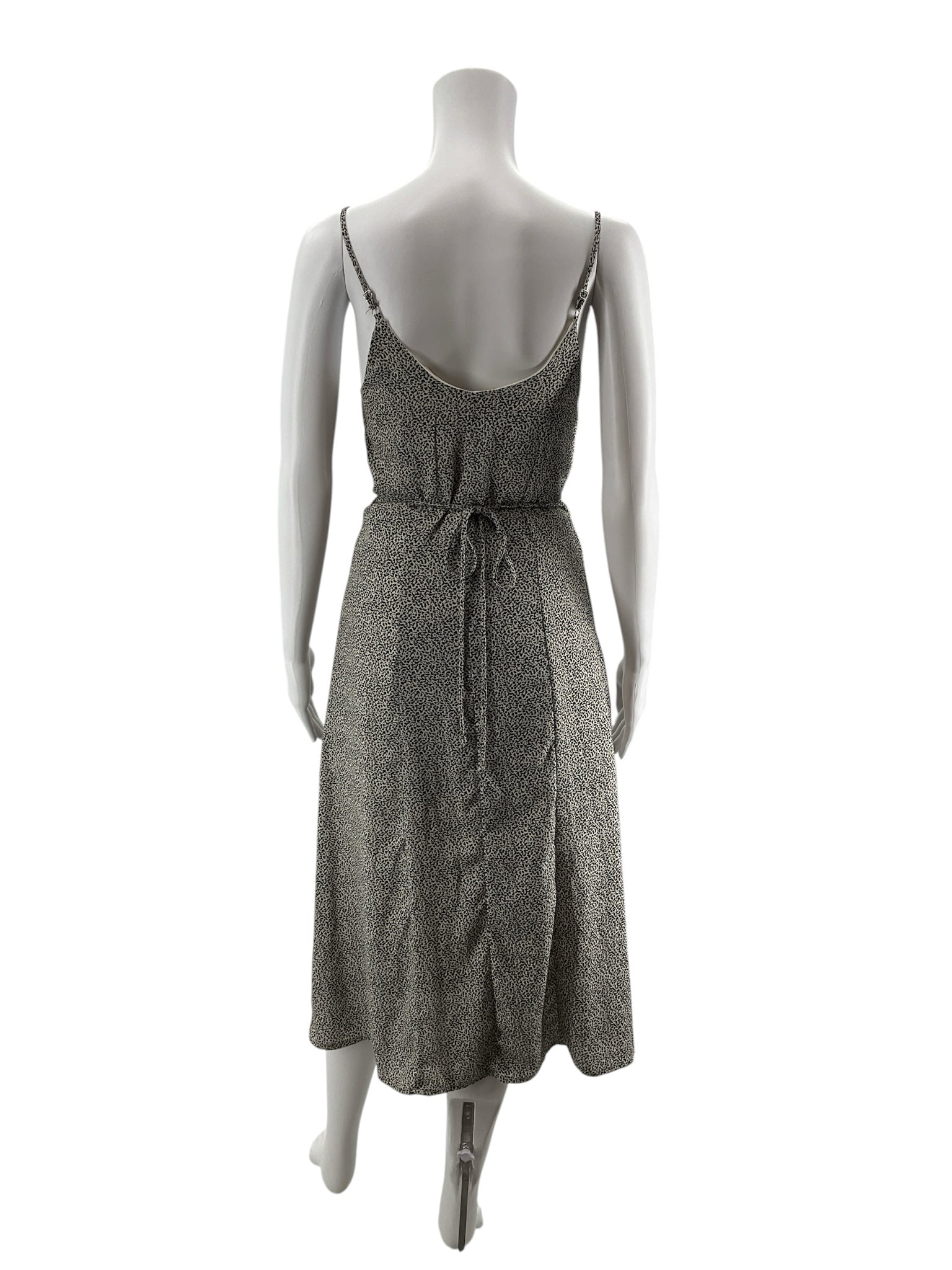 Sienna Sky Cheetah Print Midi Slip Dress Size S | Button Front Tie Waist - ONLINE ONLY