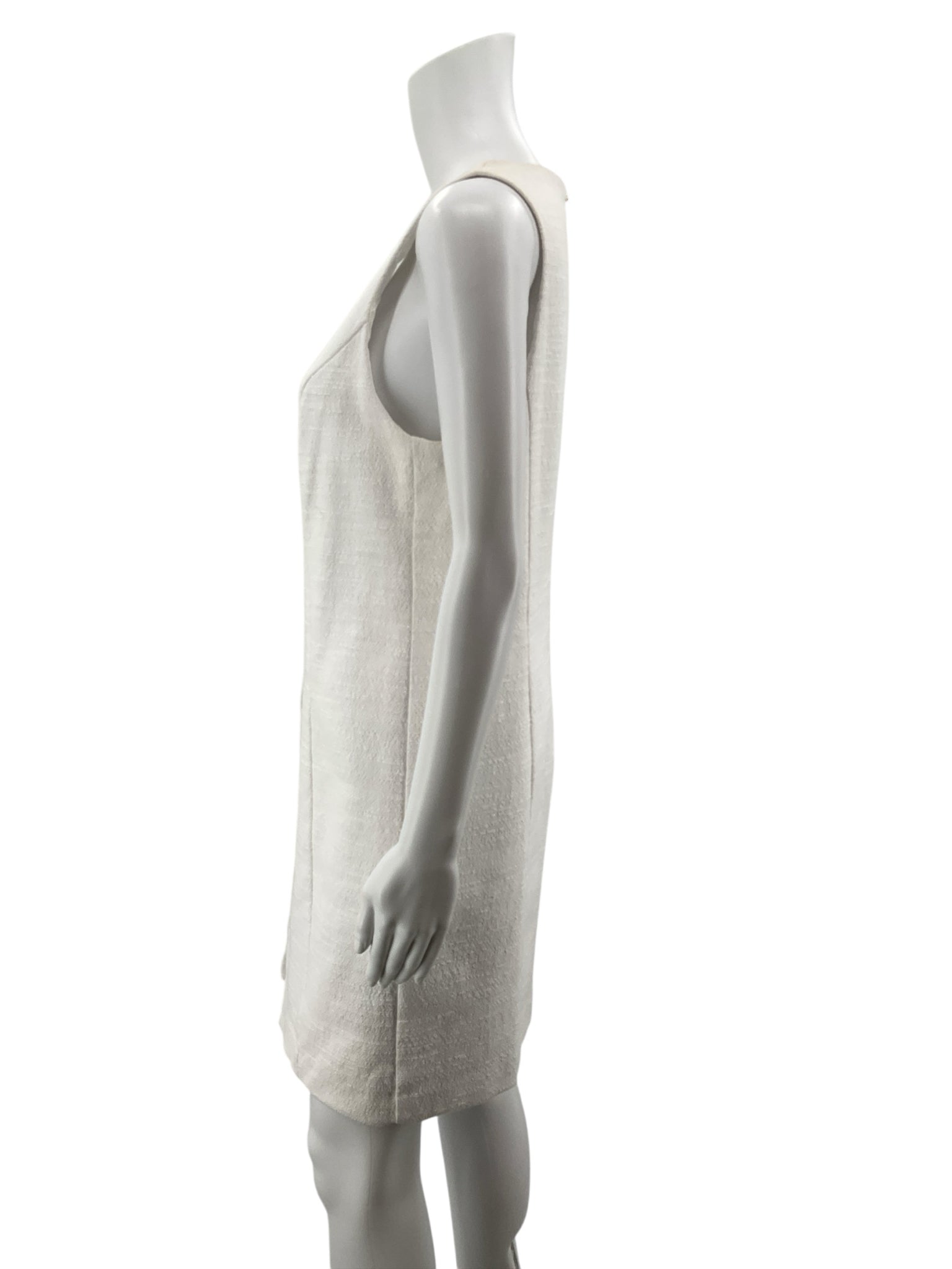 Trina Turk Aja Boucle Sleeveless Shift Dress White Size 8