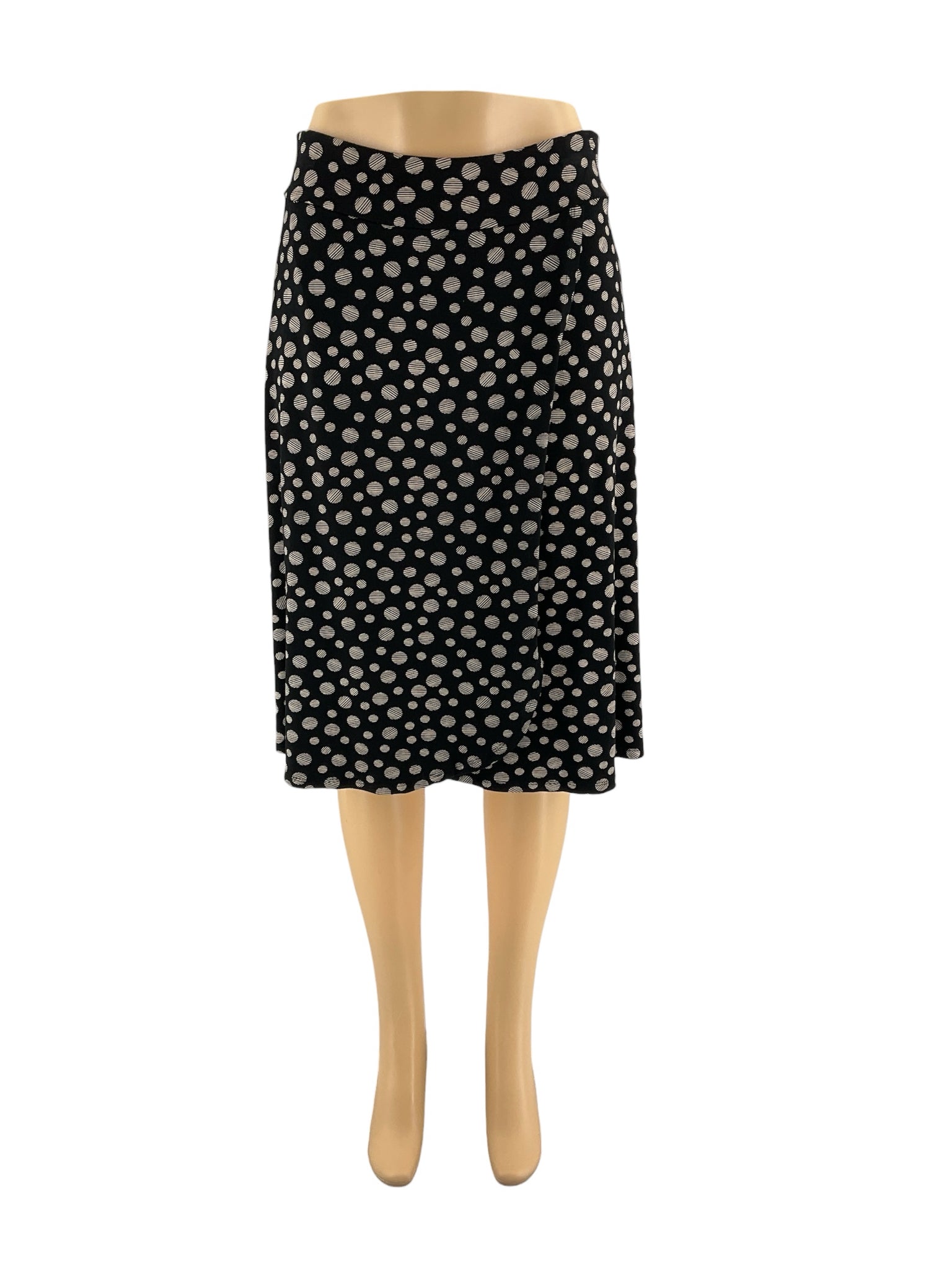 Talbots - black/tan Circles Pre-Owned Ladies Skirt - Size Small