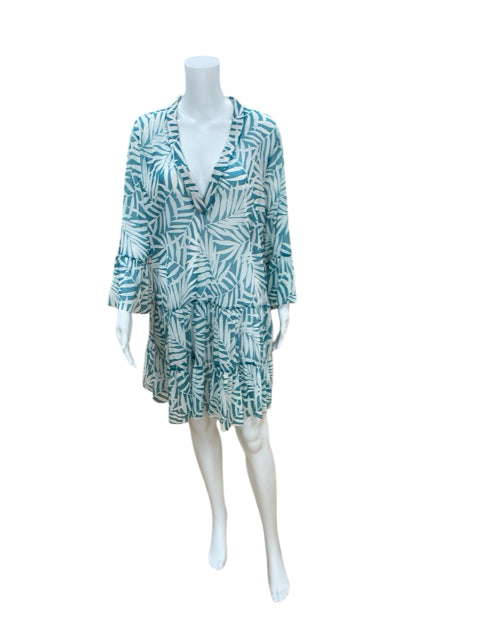 Coco Reef White/Turquoise Print Coverup - Size XL - Margaret’s Fine Consignment