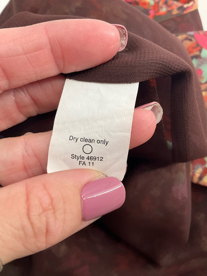 J Crew Brown/Multi Floral Top - Size Small