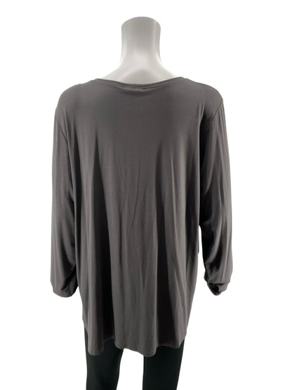 Eileen Fisher NWT Viscose Jersey Dolman Tunic Top Gray XL Dillard&