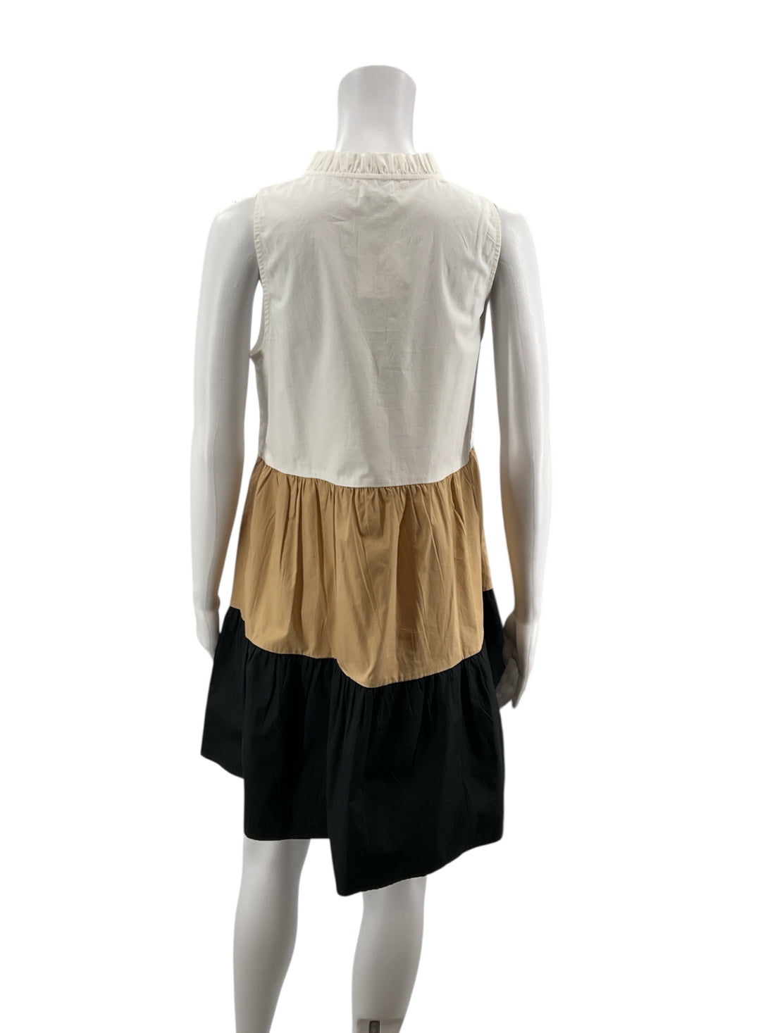 Mud Pie White/tan/black Color Block Pre-Owned Ladies New With Tags Dress - Size Small