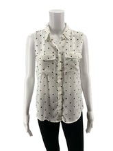 Premise white/black Sleeveless Polka Dot Sleeveless Button-Up Blouse White & Black Size Small - Size S