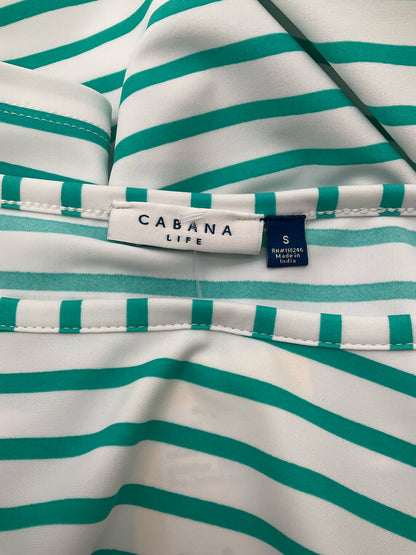 Cabana Life white/teal Shift Delray Stripe UPF 50+ Tunic Dress White Teal Size Small - Size S