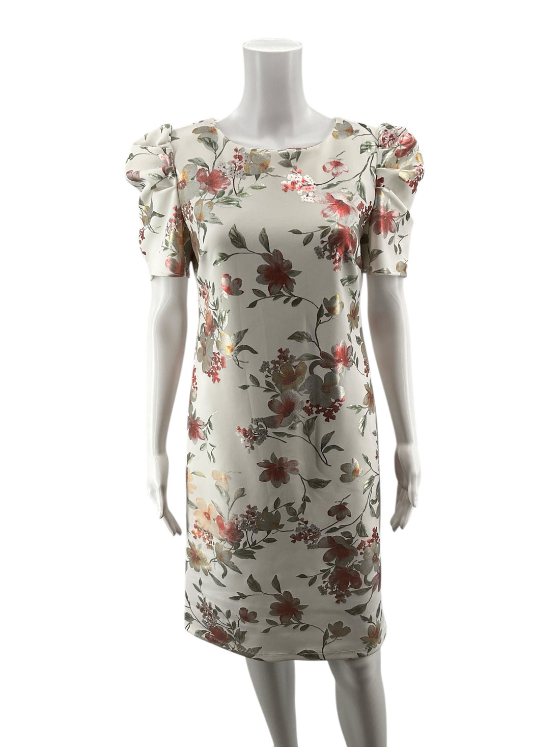 Shelby &amp; Palmer White/Peach Floral Pre-Owned Ladies Dress - Size 10