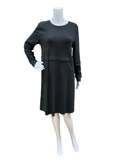 Eileen Fisher Size M Charcoal Heathered Dress