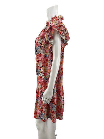 Dokotoo Floral V-Neck Ruffle Tiered Mini Dress | Size XL