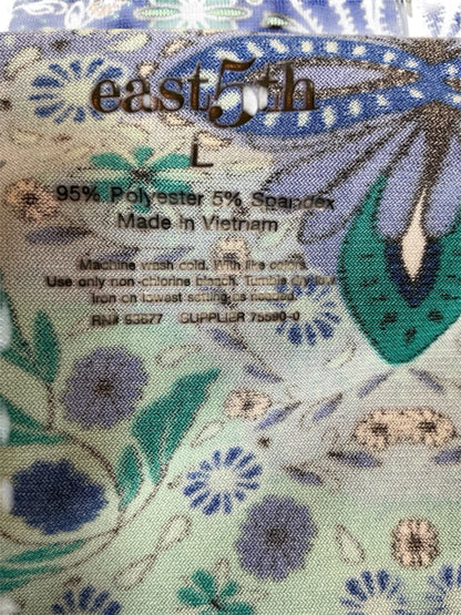 East 5th Blue/Green Floral Top Size Large