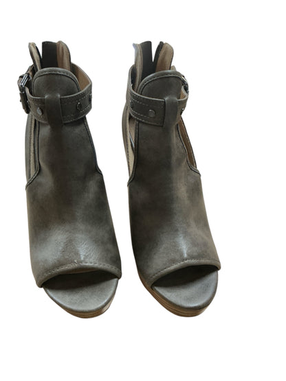 Report Signature Fairfax Gray Suede Peep Toe Ankle Booties | Size 7.5