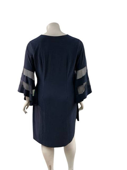 RM Richards Navy Solid Pre-Owned Ladies New with Tags Dress - Size 20W - Margaret’s Fine Consignment