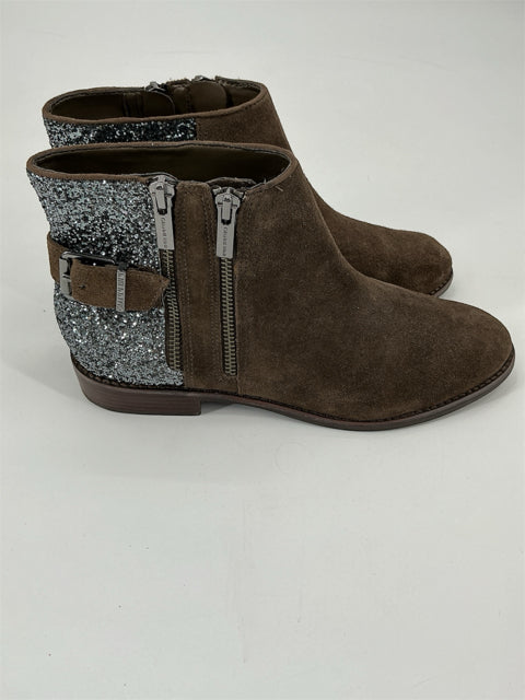 Gianni Bini Brown/Silver Suede Booties Size 9