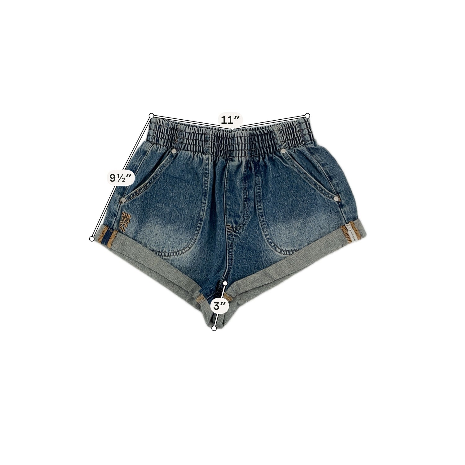 One Teaspoon Blue Shorts Hunters Blue Denim Shorts Elastic Waist Size XS - Size XS