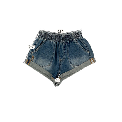 One Teaspoon Blue Shorts Hunters Blue Denim Shorts Elastic Waist Size XS - Size XS