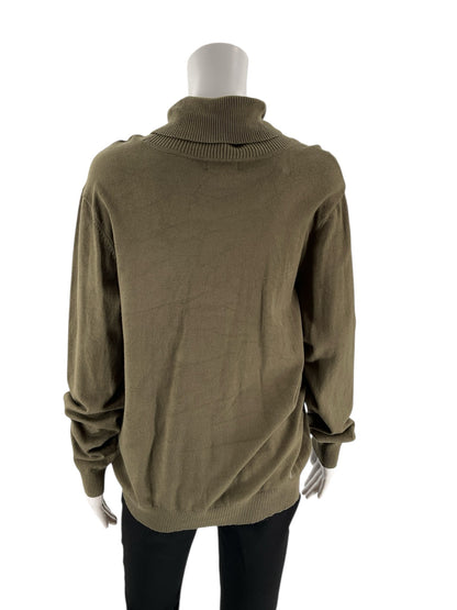 Calvin Klein olive solid casual top for ladies, size XL, featuring a relaxed fit and simple design.