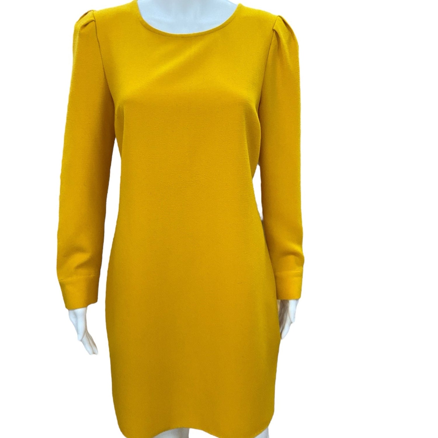 WhoWhatWear Mustard Solid Pre-Owned Ladies Dress - Size Medium - Margaret’s Fine Consignment
