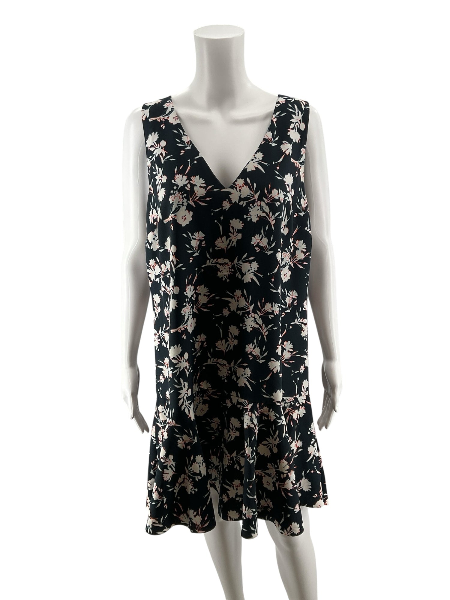 Banana Republic Floral V-Neck Sleeveless Flounce Dress Size 12