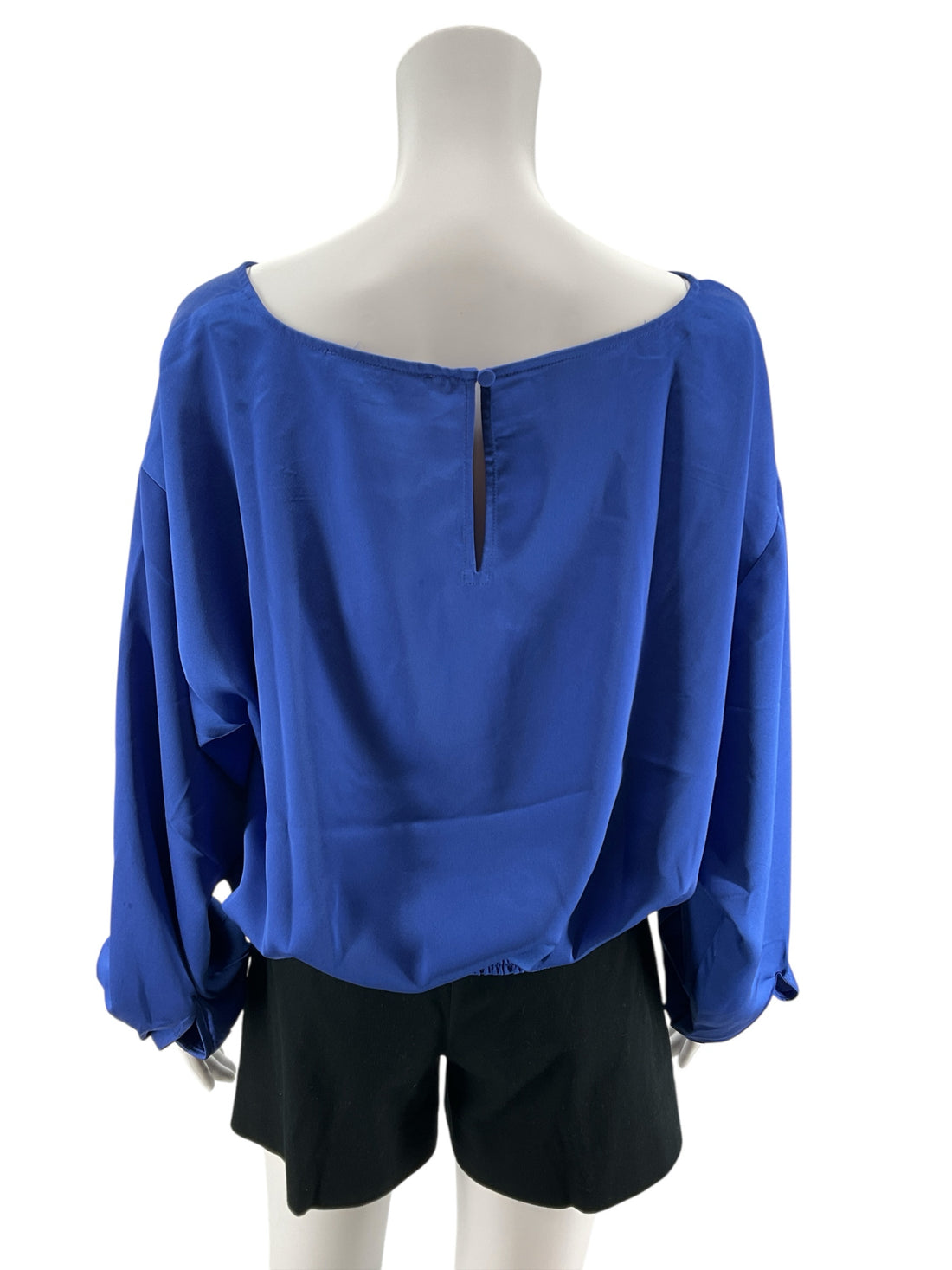 LOFT Royal Blue Bateau Neck Dolman Sleeve Blouson Top Size Large