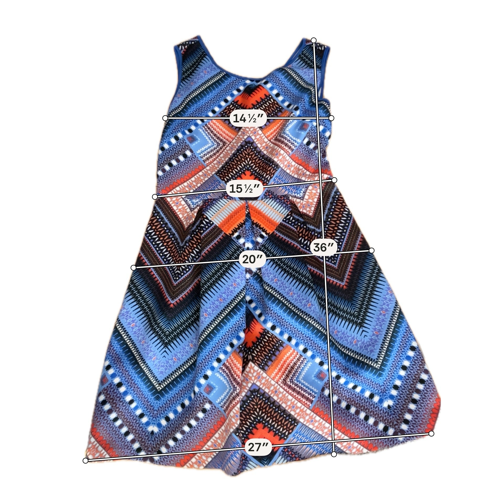 Liz Claiborne Geometric Chevron Print A-Line Sleeveless Dress Size 12