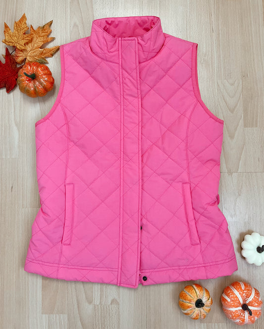 Vineyard Vines Size XS Pink Quilted Vest