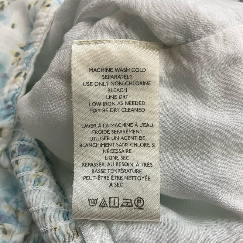 Free People White Blue Floral Peasant Blouse – Size XL, Excellent Pre-Owned - Margaret’s Fine Consignment