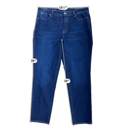 Talbots The Slim Ankle Jeans Womens Size 14 Dark Wash Stretch Denim- ONLINE ONLY