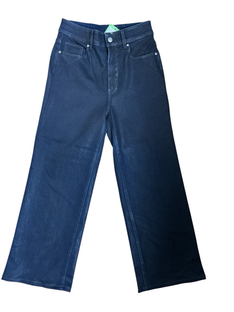 Paige Sasha High Rise Wide Leg Crop Jeans Navy Denim Size 6