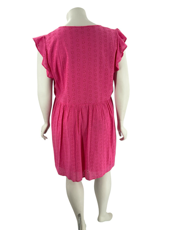 Andree Pink Eyelet Pre-Owned Ladies Dress - Size 2X - Margaret’s Fine Consignment