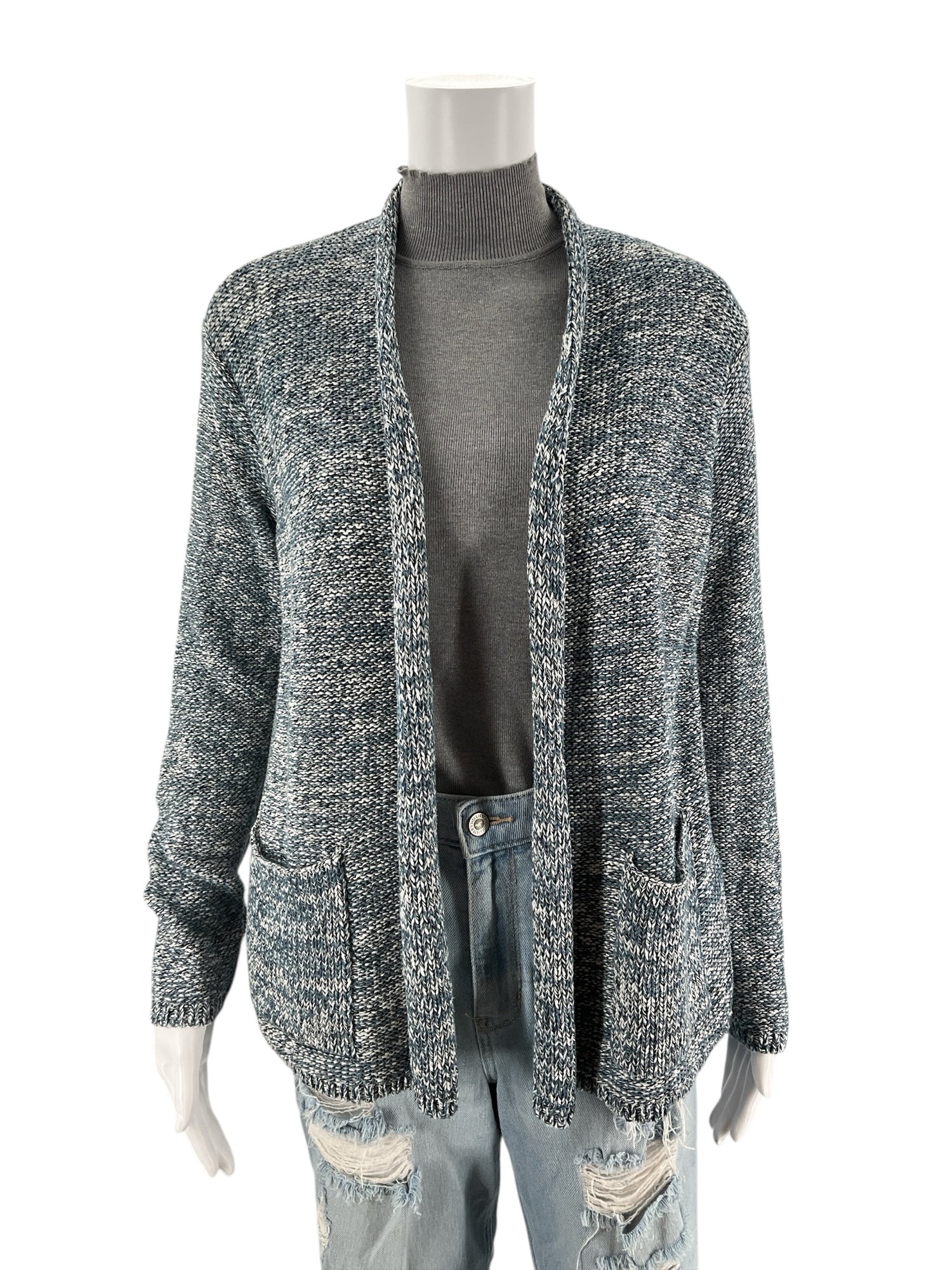 Pure Jill Blue/White Solid Pre-Owned Ladies Shrug - Size XS - Margaret’s Fine Consignment