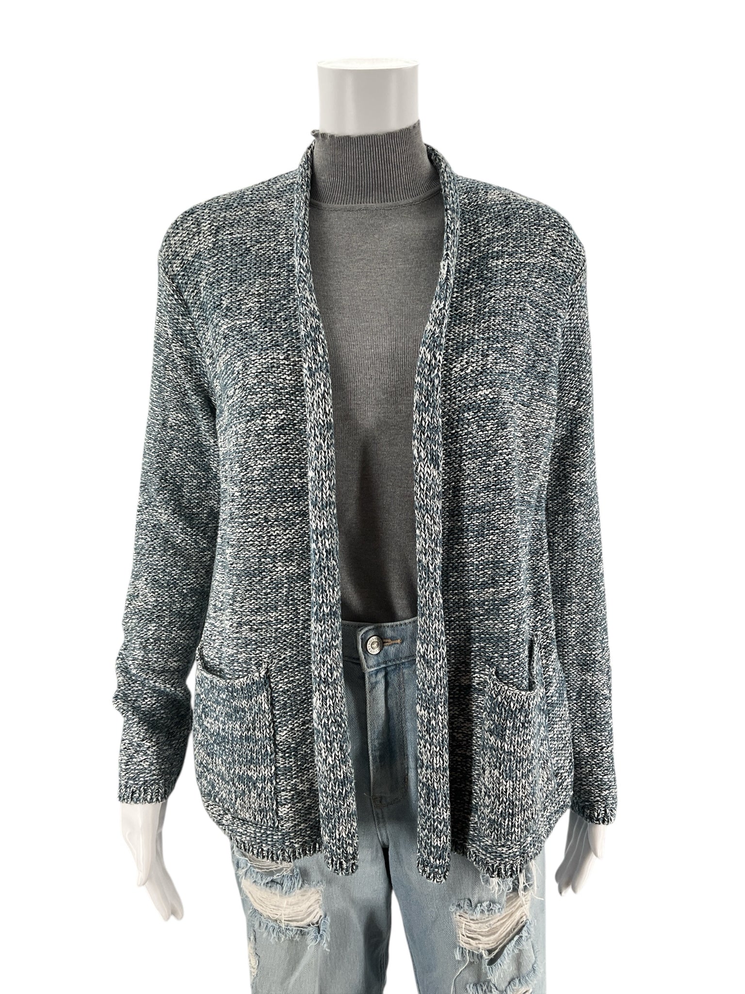 Pure Jill Blue/White Solid Pre-Owned Ladies Shrug - Size XS - Margaret’s Fine Consignment