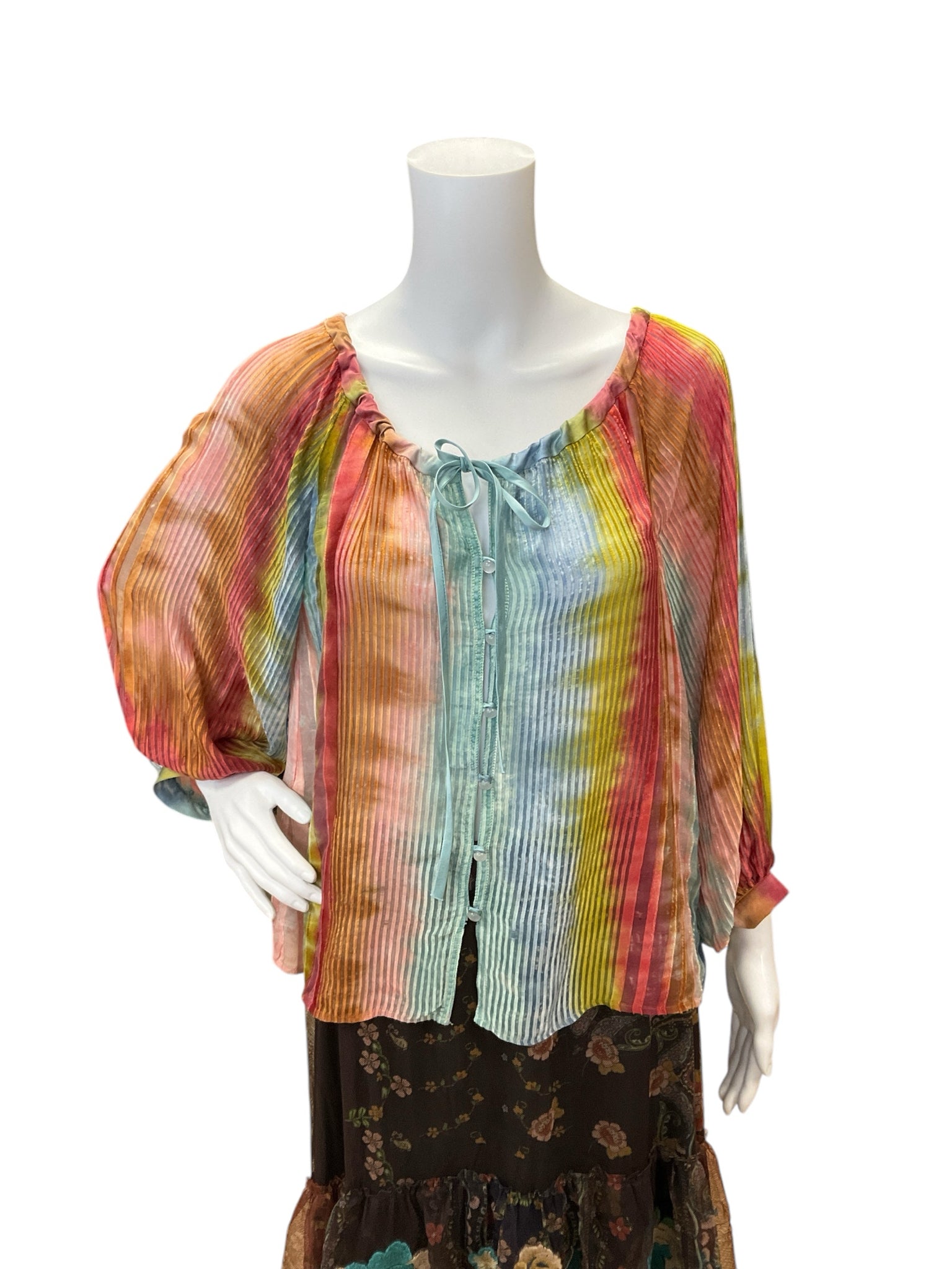 Johnny Was Rainbow Color Print Tops Size XS/S