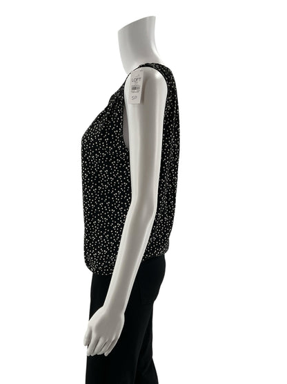 Loft Black/White Polka Dot Pre-Owned Ladies New with Tags Top - Size Small Petite